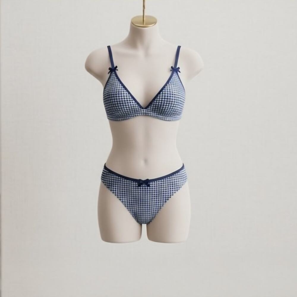 Seamolly Bikini Polkadot White Blue Retro Size Large New With Tags Cute Bows